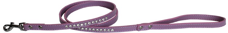 Clear jewel pet leash 1/2" wide x 6' long Lavender